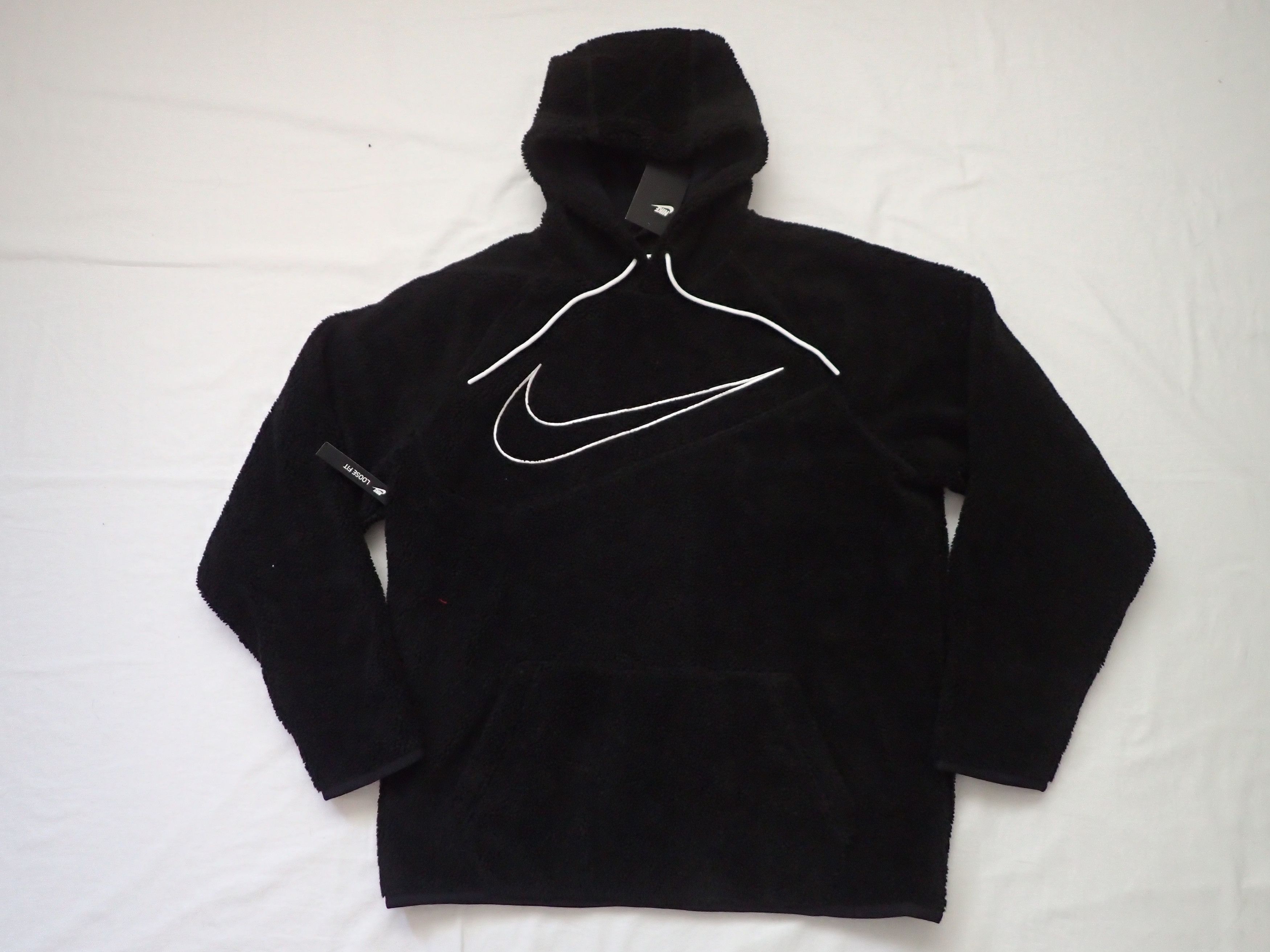 Nike sportswear swoosh sherpa pullover hoodi sale