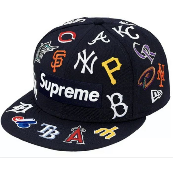 Supreme SUPREME MLB NEW ERA NAVY FITTED CAP 7 3/8 HAT BOGO BOX