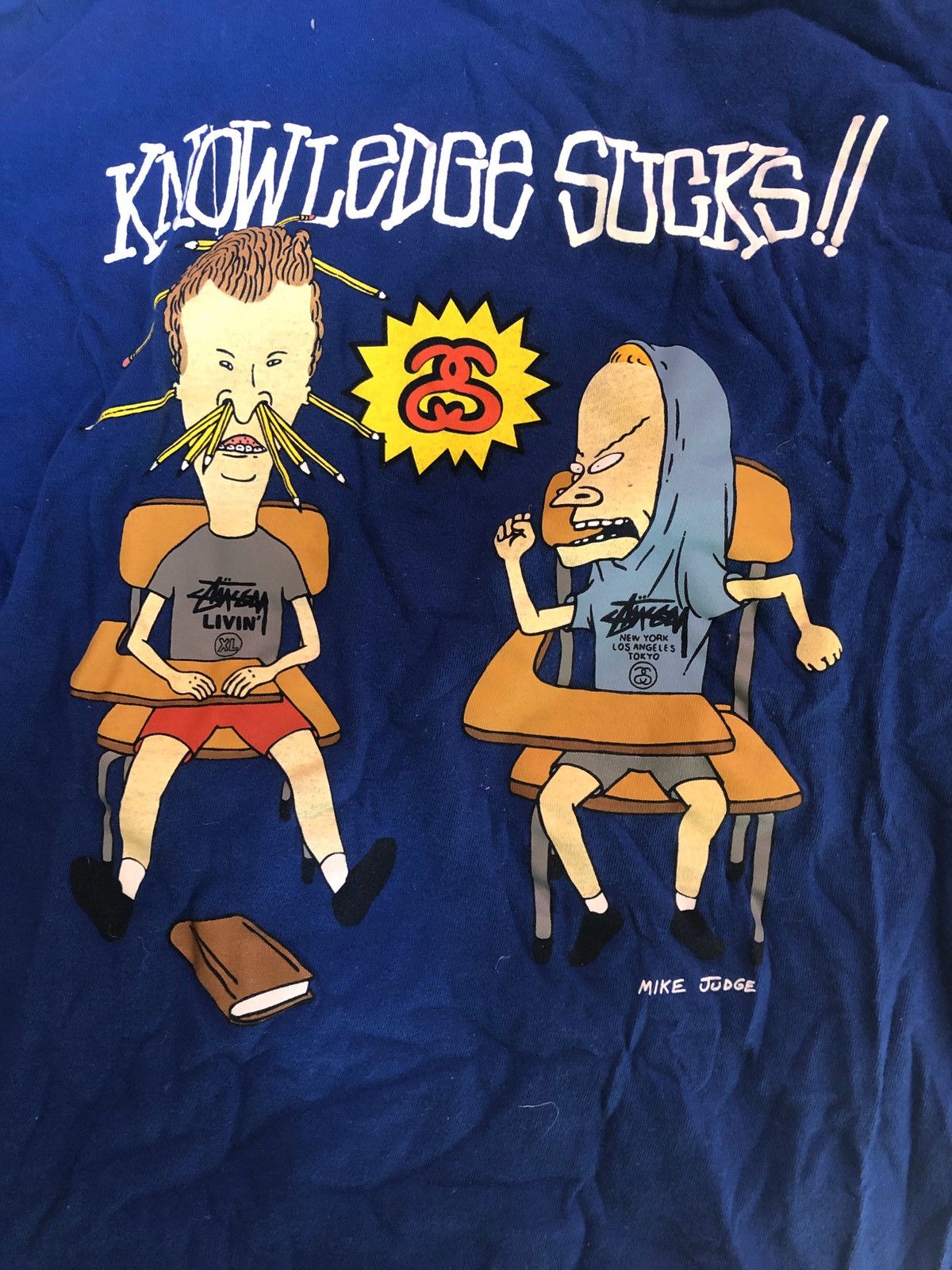 Stussy Beavis & Butthead “Knowledge Sucks” Tee | Grailed