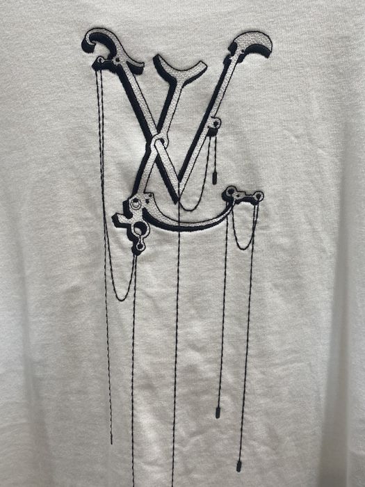 Louis Vuitton Men LV Pendant Embroidery T-Shirt Cotton White Loose Fit -  LULUX
