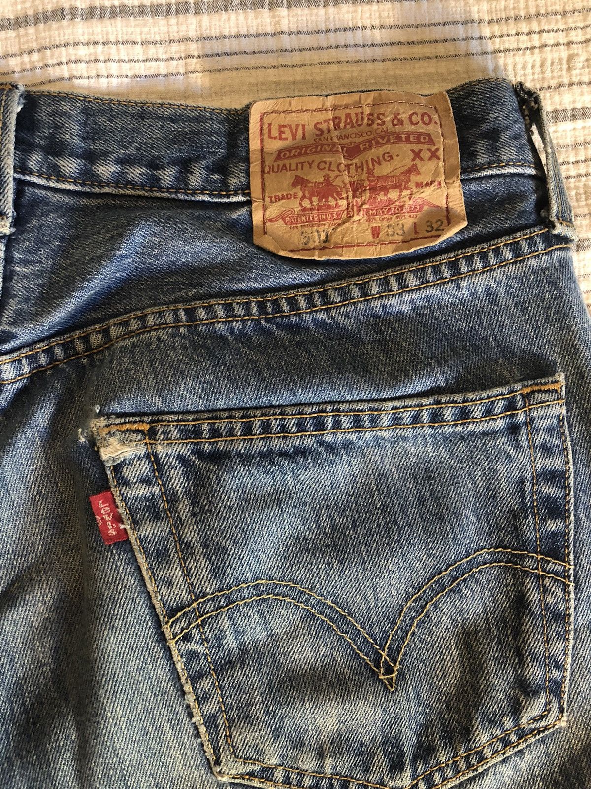 Levi's Vintage Levis 501 Painter Jeans Made in USA Size US 33 - 3 Thumbnail
