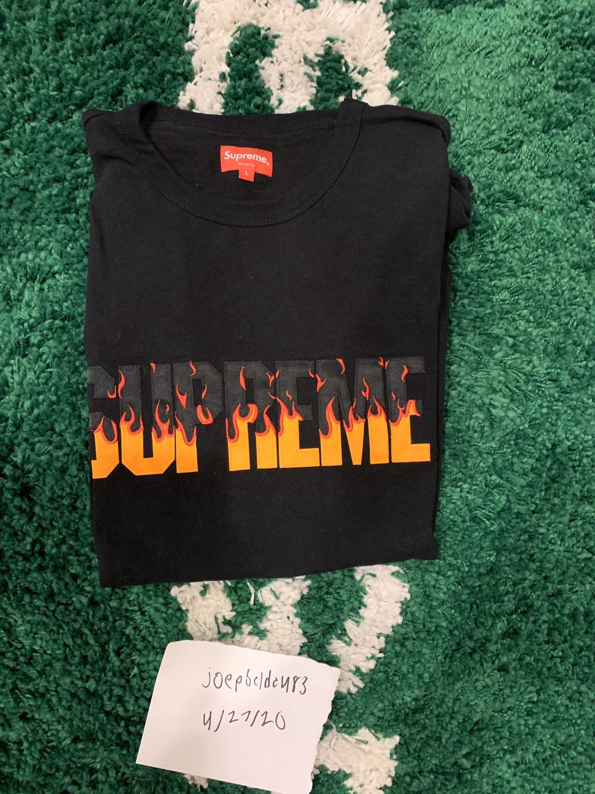 Supreme flame hot sale shirt