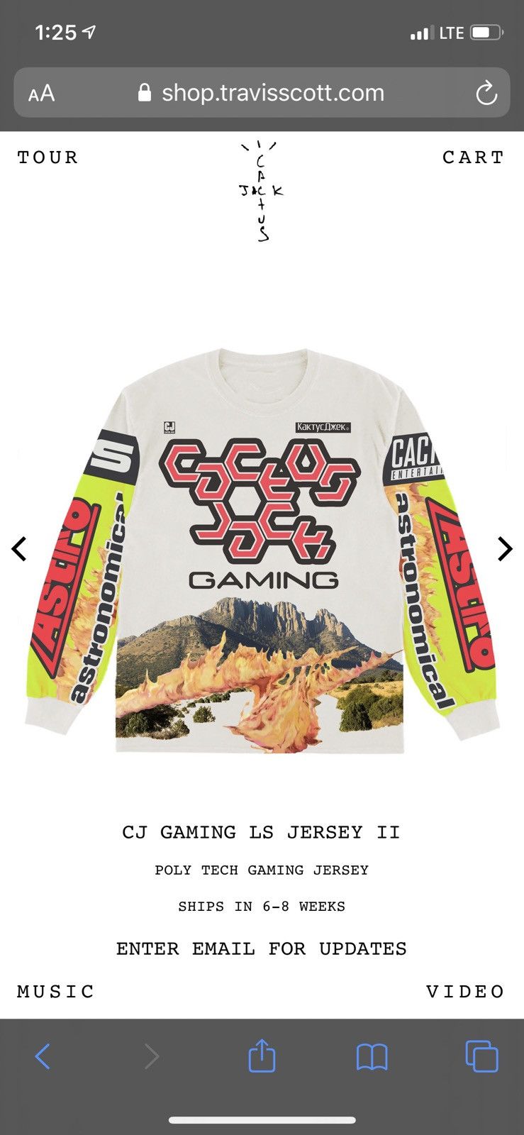 Travis Scott Cactus Jack Gaming LS Jersey | Grailed