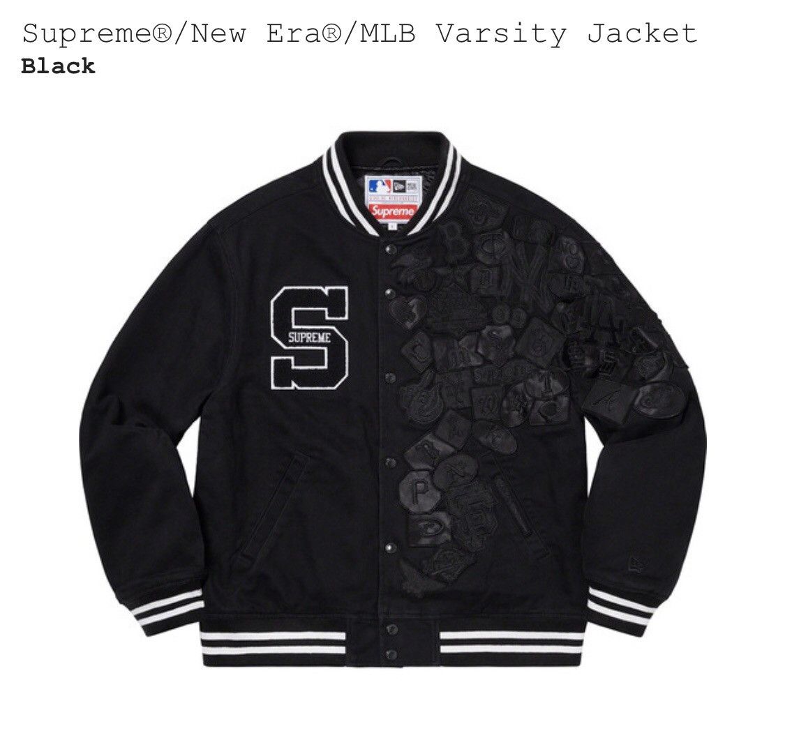 Supreme Supreme New Era MLB Varsity Jacket (Black Size Large) | Grailed