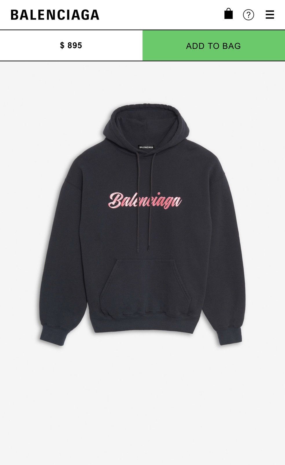 Balenciaga pink logo hoodie online