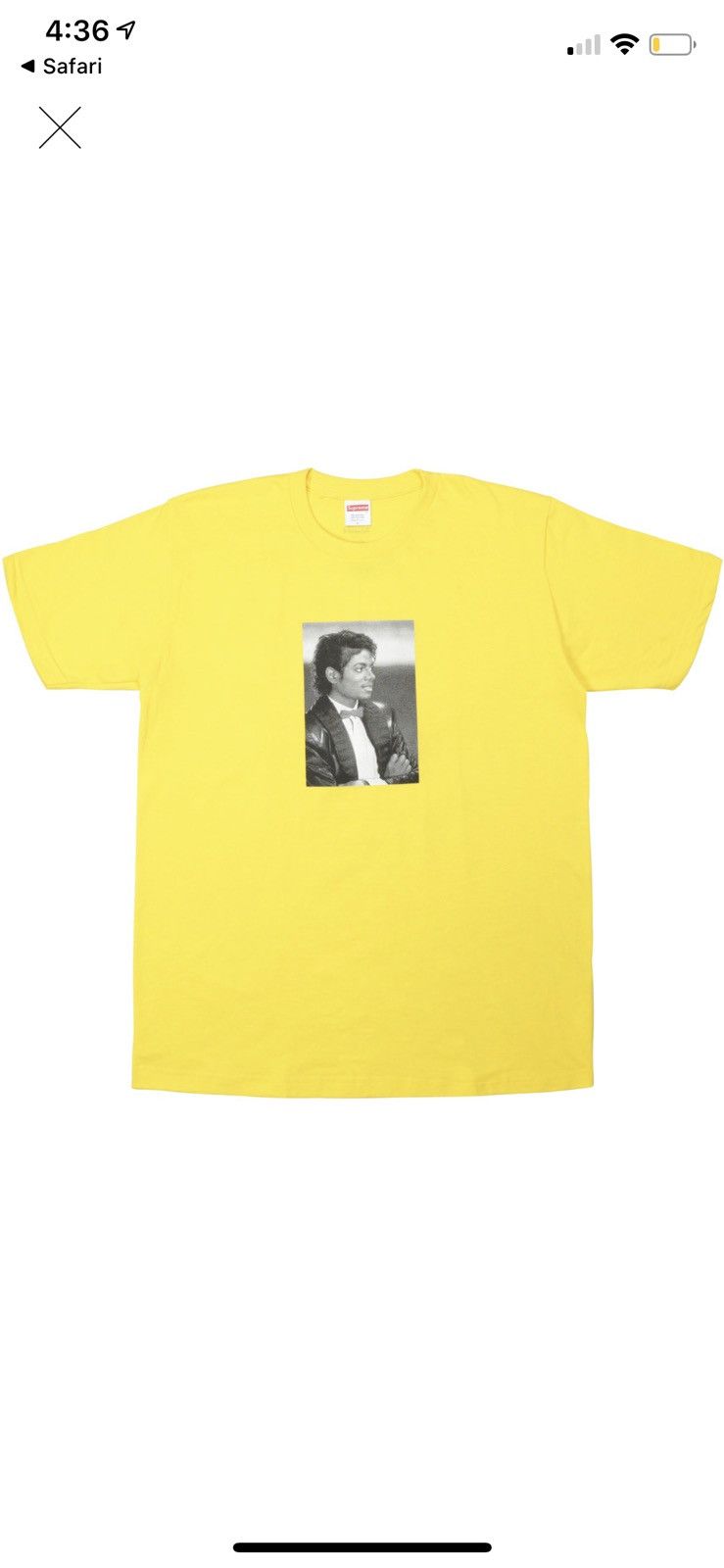 Supreme SS17 Michael Jackson Yellow Short outlet Sleeve Tee