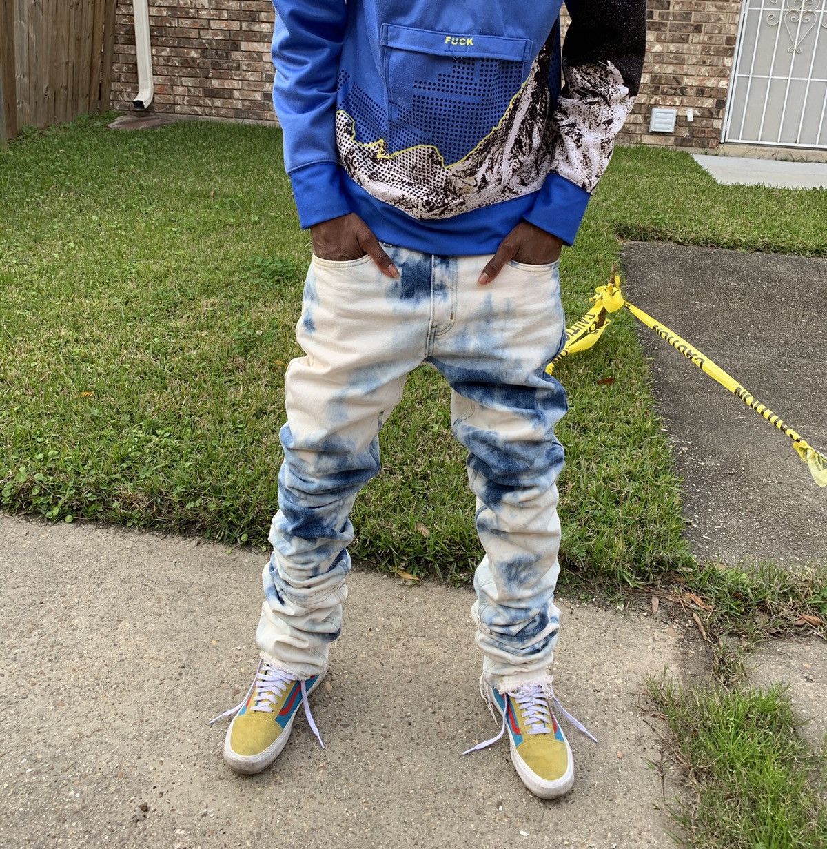 Denim Jacket Vlone Stacked Jeans PURPLE STACKED/ EXTENDED DENIM