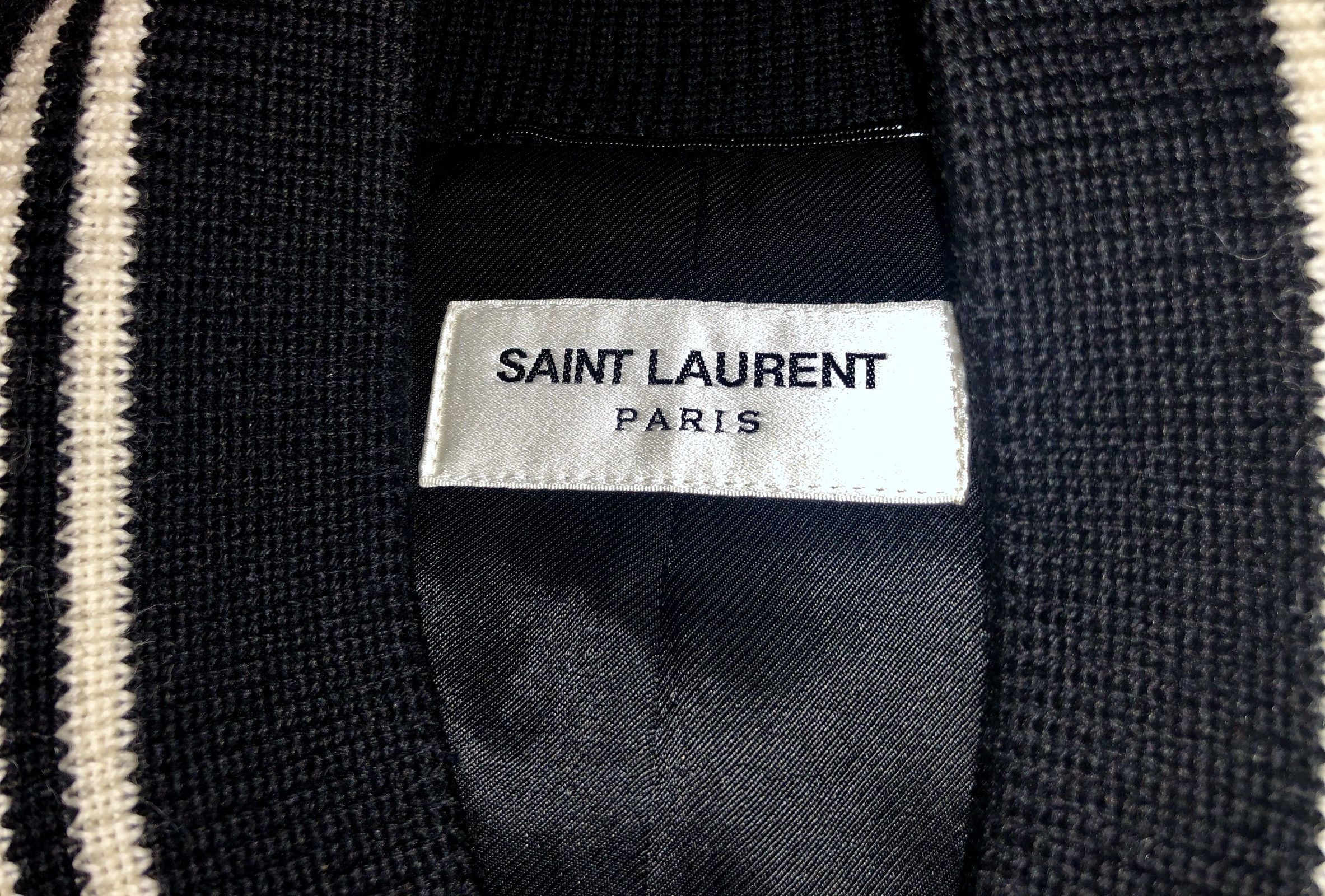 Saint Laurent Paris CLASSIC TEDDY JACKET IN BLACK WOOL, LEATHER AND POLYAMIDE Size US S / EU 44-46 / 1 - 4 Thumbnail