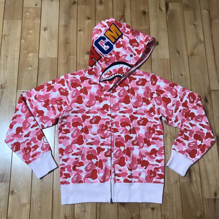 A Bathing Ape ABC Camo Shark Full Zip Hoodie (Pink) S