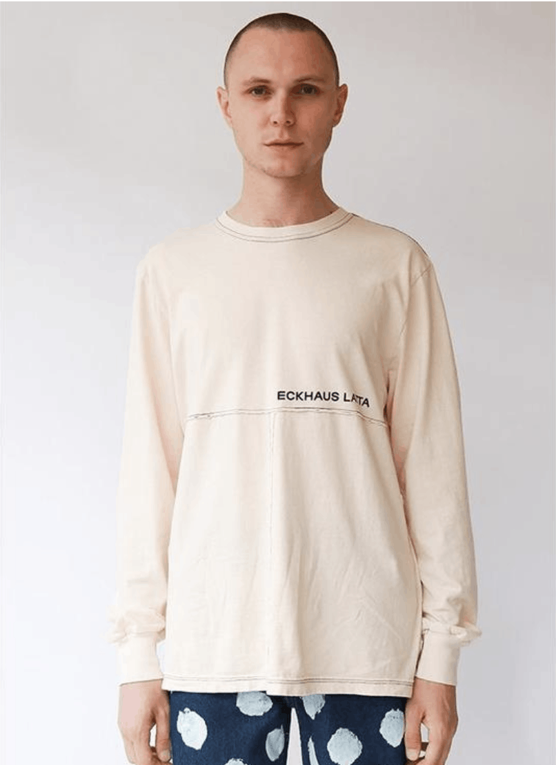 【関税込み】Eckhaus Latta タン Lapped 長袖Tシャツ Eckhaus Latta eckhaus latta lapped long sleeve t-shirt