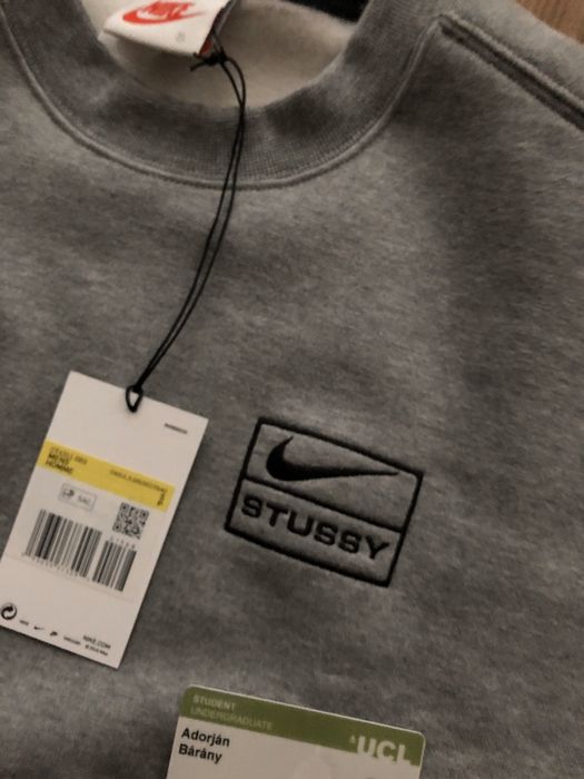 Nike Nike x Stussy NRG BR Crew Fleece Gray | Grailed