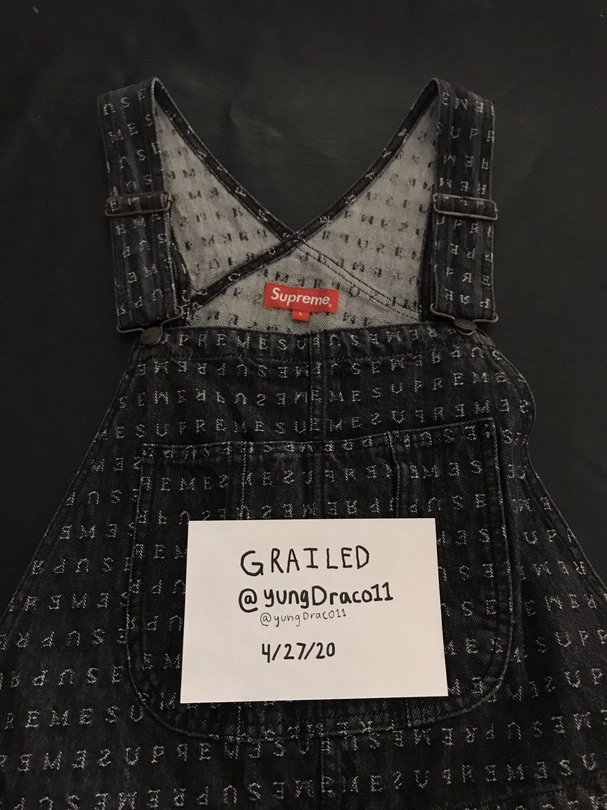 Supreme Supreme Jacquard Logos Denim Overalls Black | Grailed