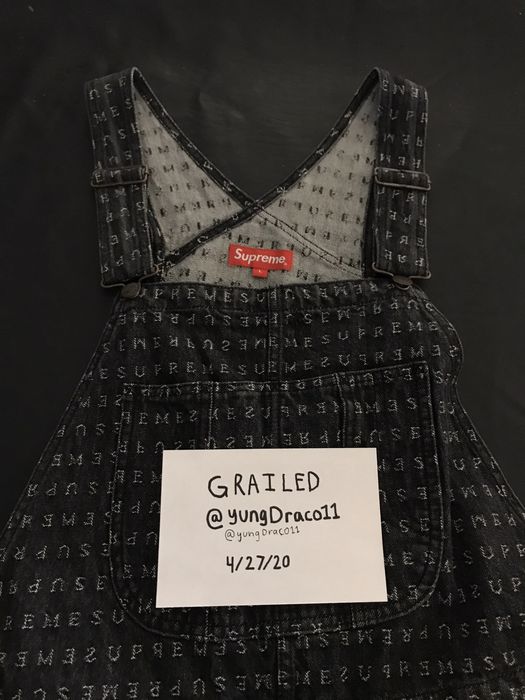 Supreme Supreme Jacquard Logos Denim Overalls Black | Grailed