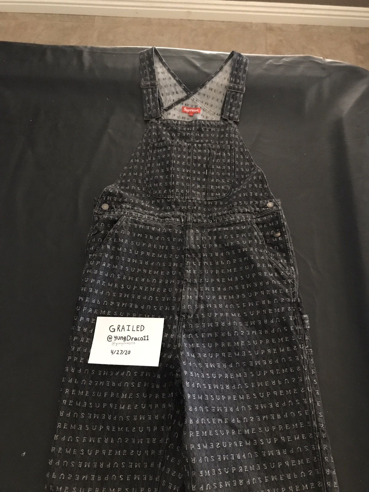 Supreme Supreme Jacquard Logos Denim Overalls Black | Grailed