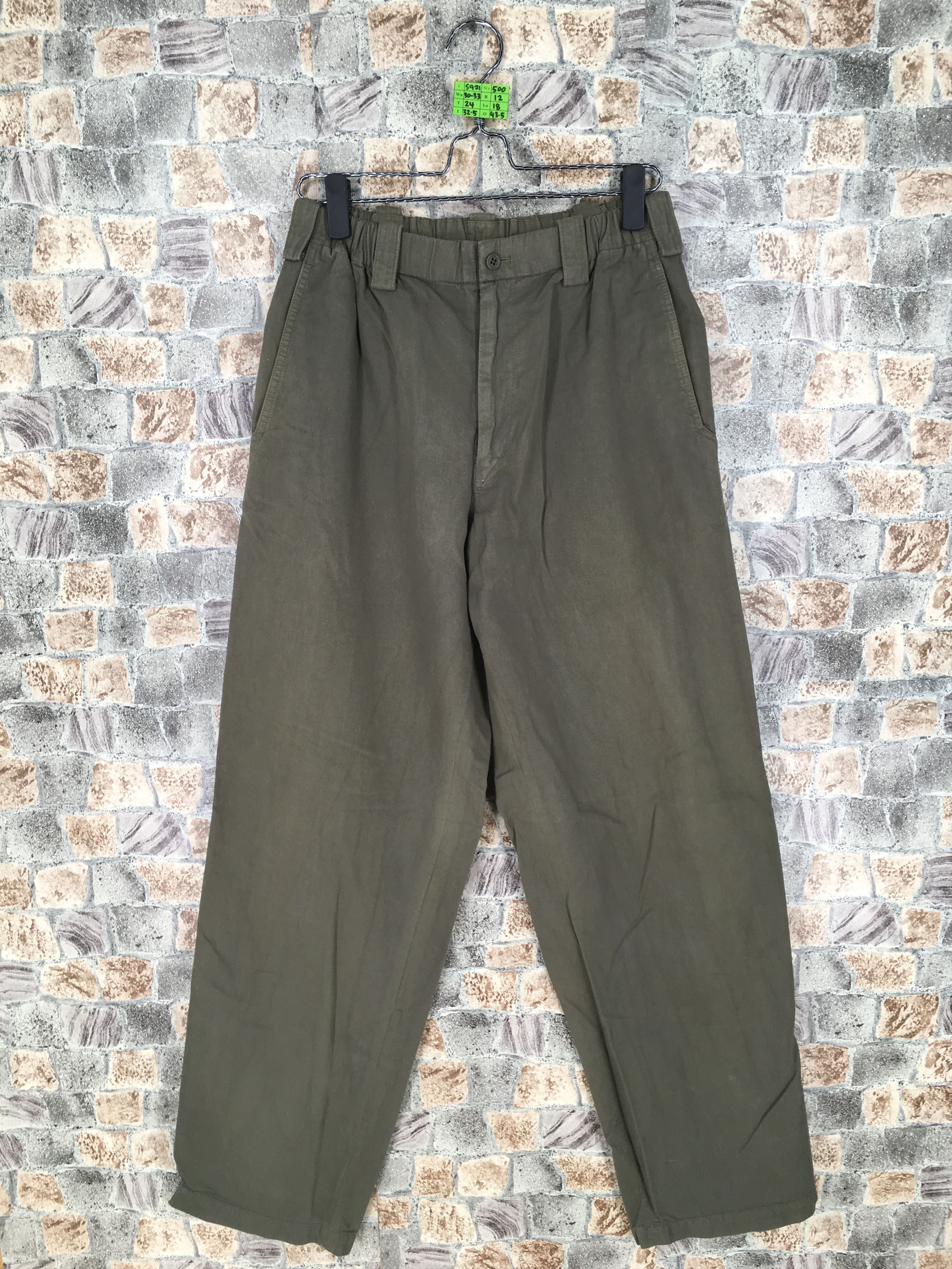 Yohji Yamamoto YOHJI YAMAMOTO POUR HOMME Olive Adjustable Waist 30-33 ...