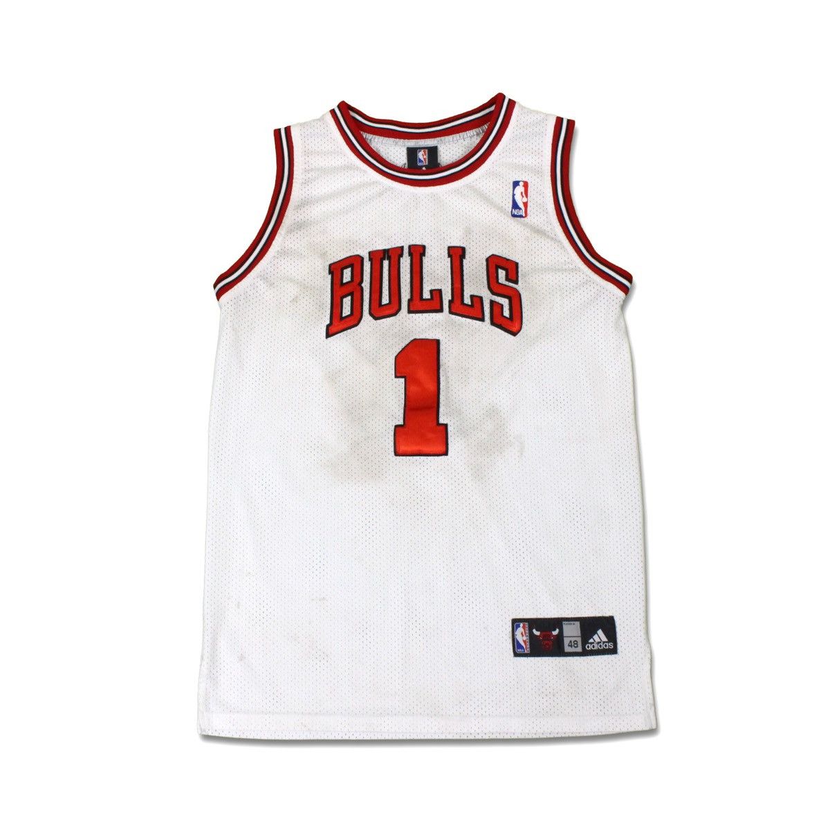 VTG NBA New Adidas Chicago Bulls Derrick Rose Jersey Men 54 2XL Rare White  Nice