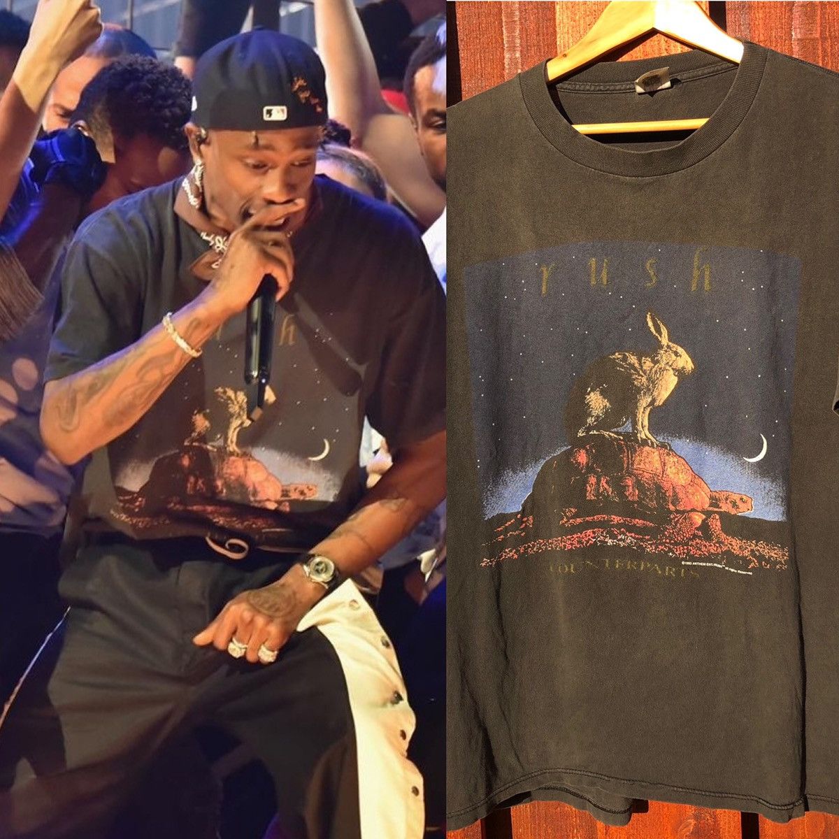 Band Tees × Vintage 1993 Faded Rush Travis Scott Single Stitched 
