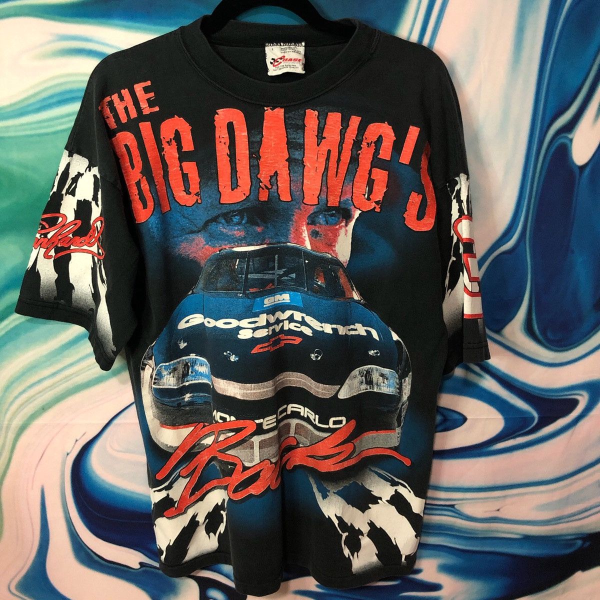 Vintage purchases 1997 Chase Dale Earnhardt Nascar Shirt Big Dawg's Back Xl All Over Print