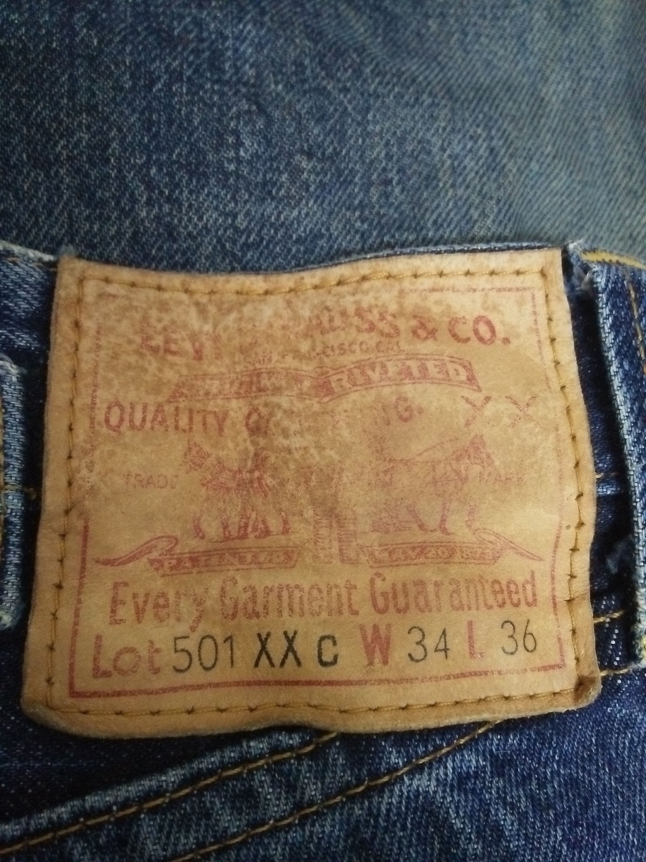 Levi's 90s LEVIS S501XXC SELVEDGE BIG E 555 DENIM (A936) Size US 30 / EU 46 - 16 Thumbnail