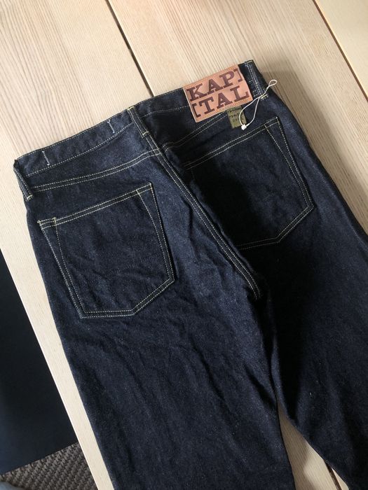 Jean KAPITAL 14 Oz Denim Noir - Motif Singe Cisco Avec Clous - Neuf Avec étiquettes