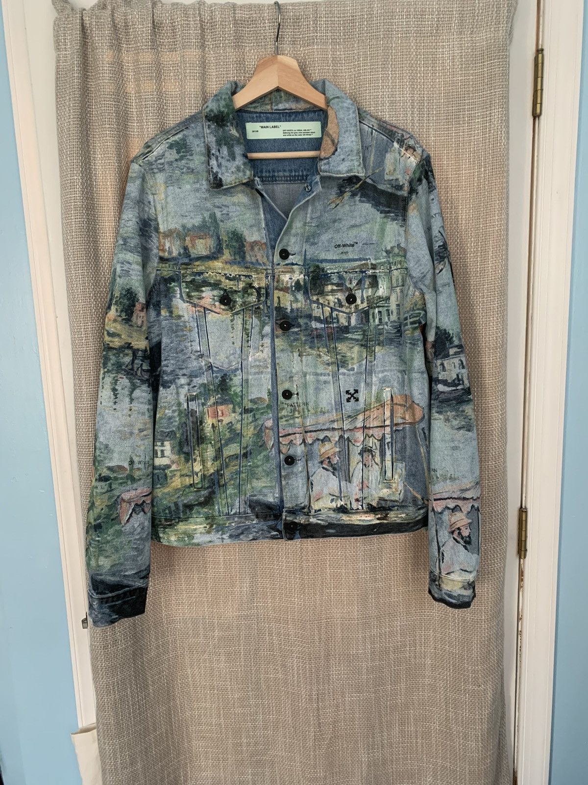 ジャケット・アウター Off-White SS19 lake holiday denim jacket Off-White Off-White Lake Holiday Printed Painted Denim