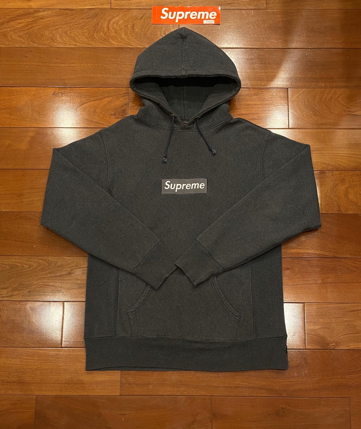 Supremearchive Supreme Grey / Grey Box Logo Hoodie (2003) (WORN)