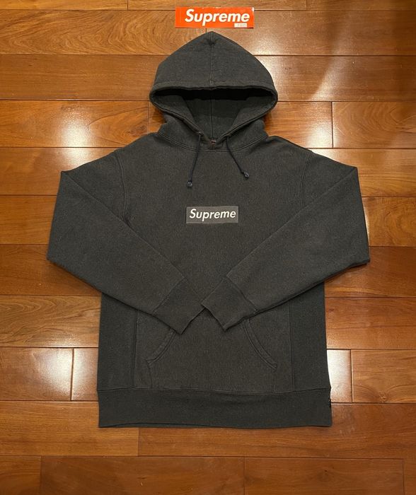 Dark grey supreme hoodie sale