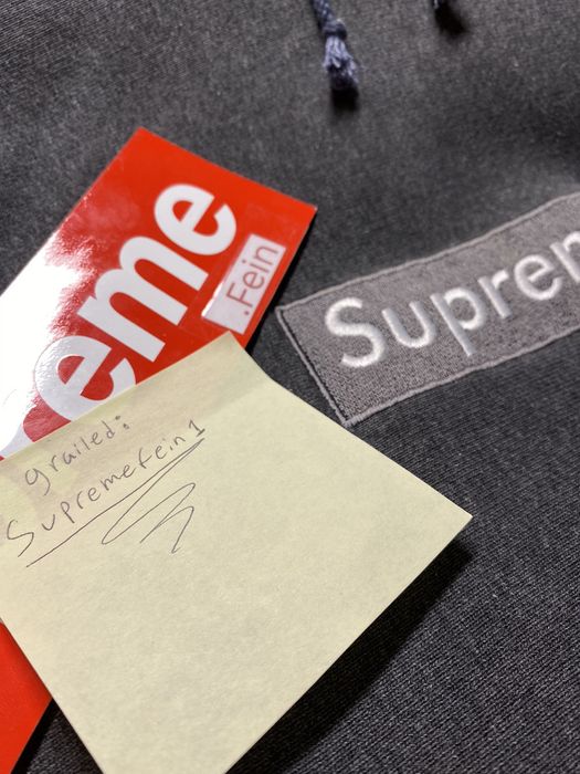 Dark grey supreme online hoodie