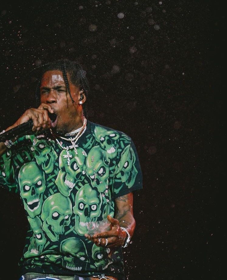 Liquid Blue Skull Pile Tee Travis Scott Playboi Carti Style