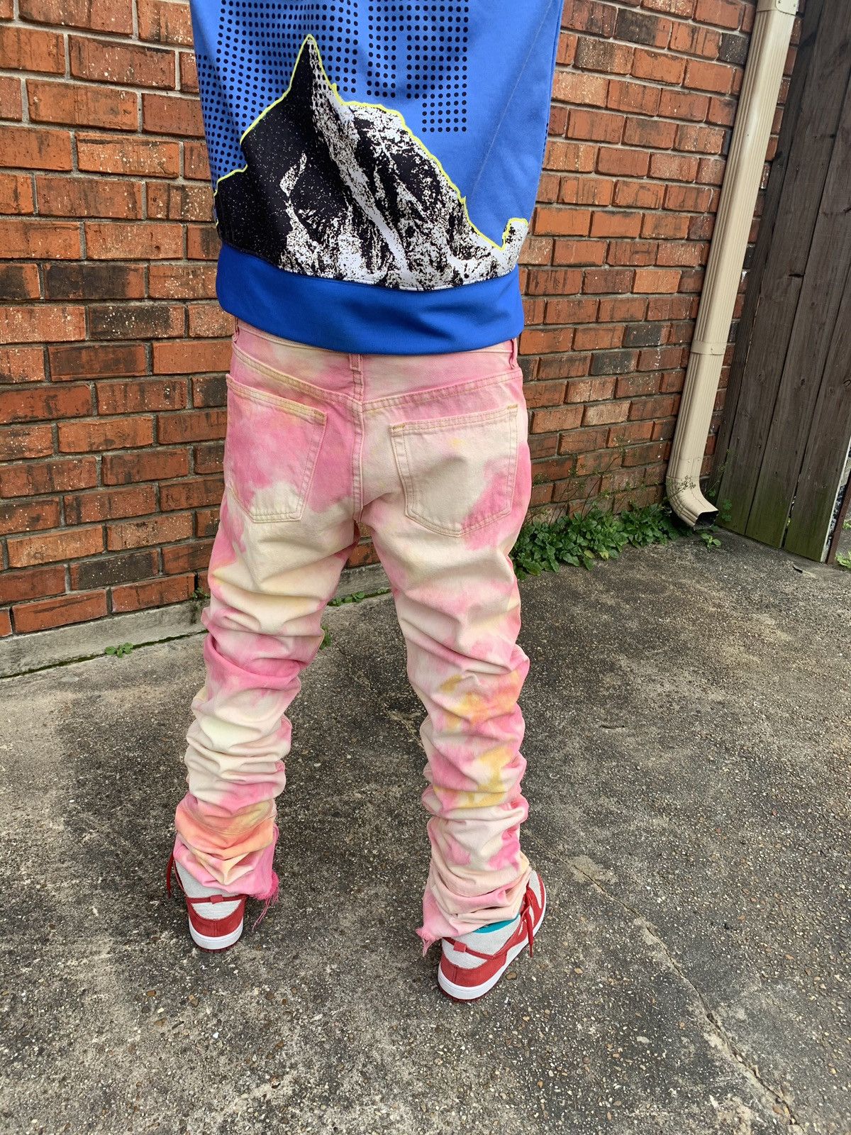 Custom PINK YELLOW STACKED EXTENDED DENIM VLONE YEEZY OFF WHITE Grailed