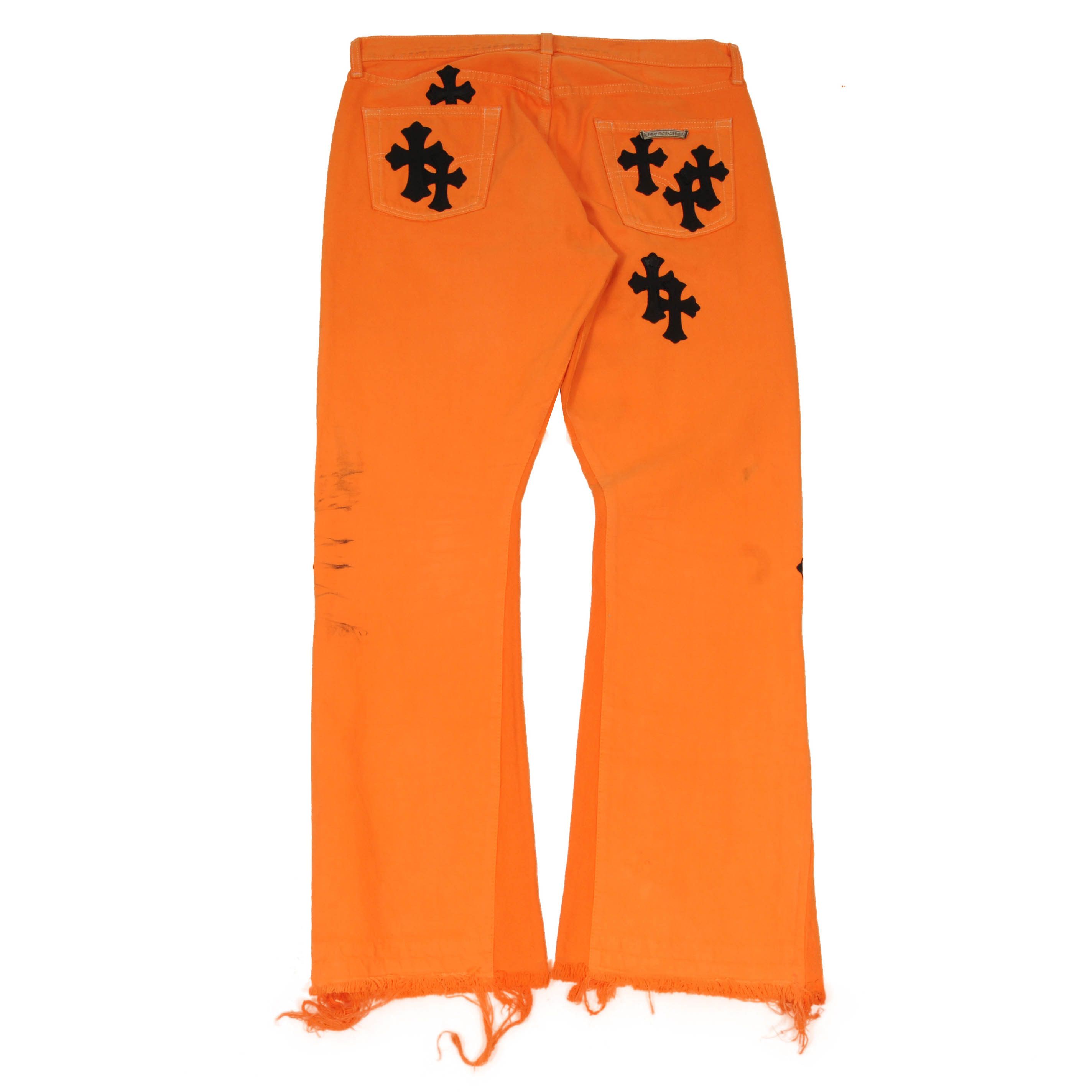 Chrome Hearts 🔥Burnt Orange Cross Flared Denim🔥 Size US 34 / EU 50 - 2 Thumbnail