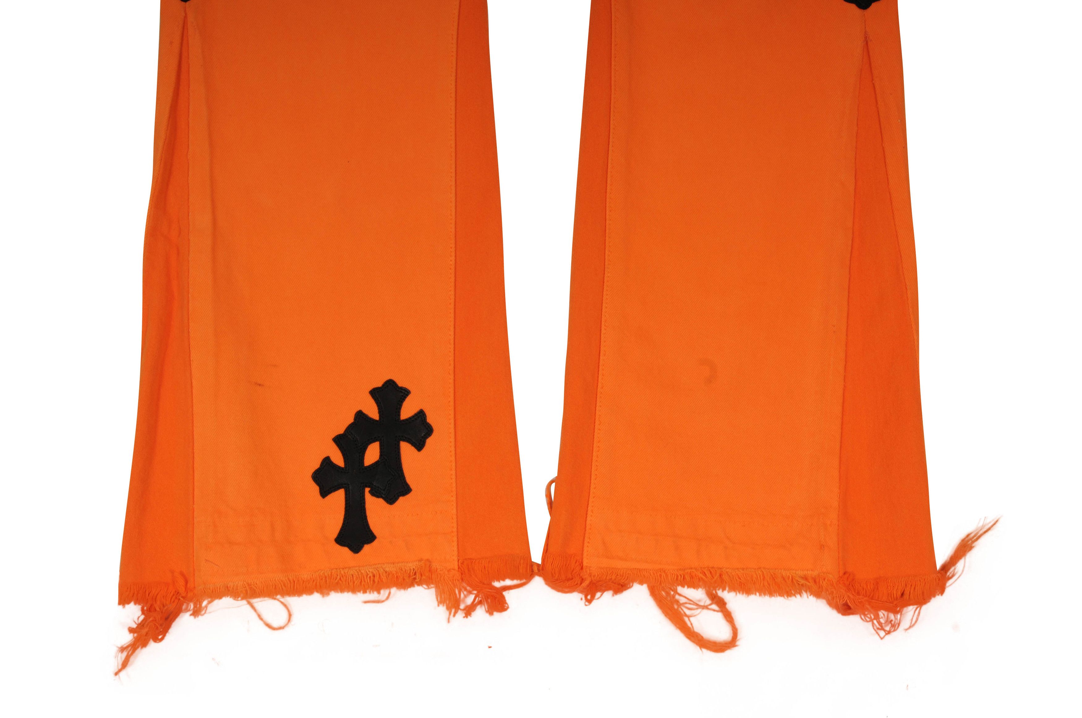 Chrome Hearts 🔥Burnt Orange Cross Flared Denim🔥 Size US 34 / EU 50 - 3 Thumbnail