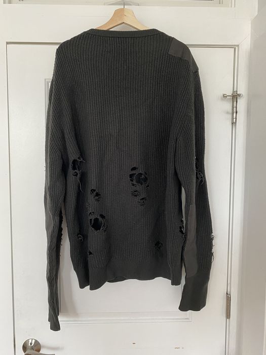 Adidas Yeezy Season 1 Destroyed Knit Sweater Charcoal / Gunpowder