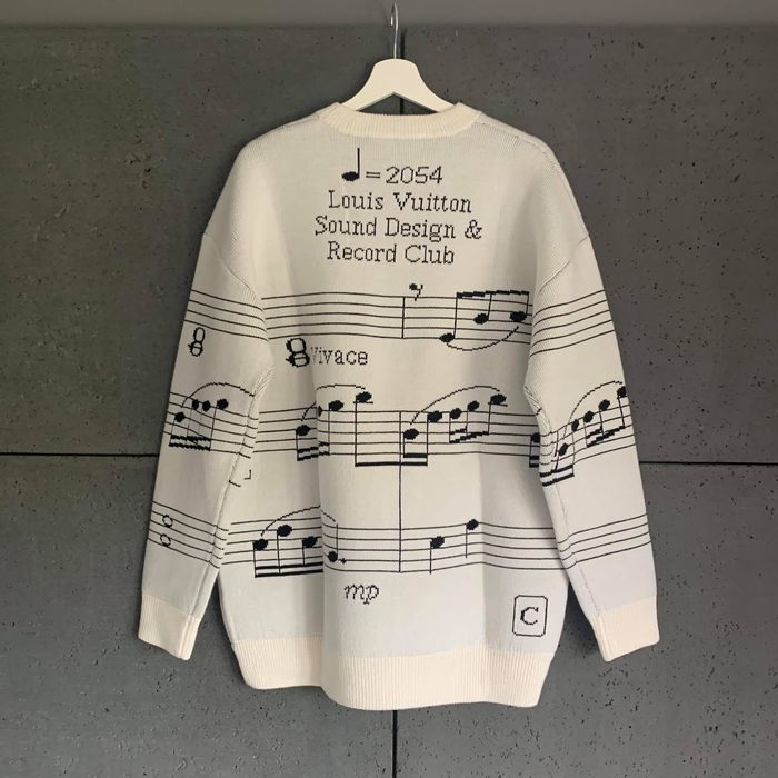 FW19 Louis Vuitton 'Sound Design' Partition Intarsia Music Sweater