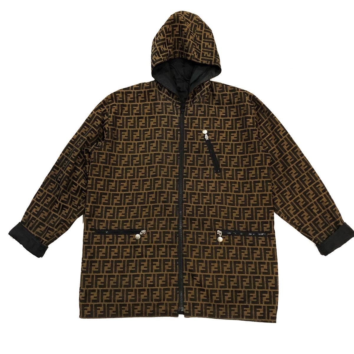 Fendi 🔥FINAL🔥Fendi Monogram Italy Jean 1925 Roma Reversible Jacket ...