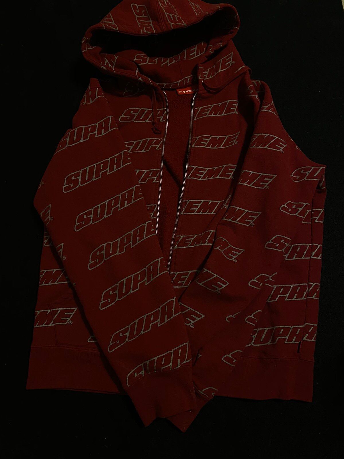 Supreme Repeat Zip Up Hoodie SS18 Size US M / EU 48-50 / 2 - 2 Preview