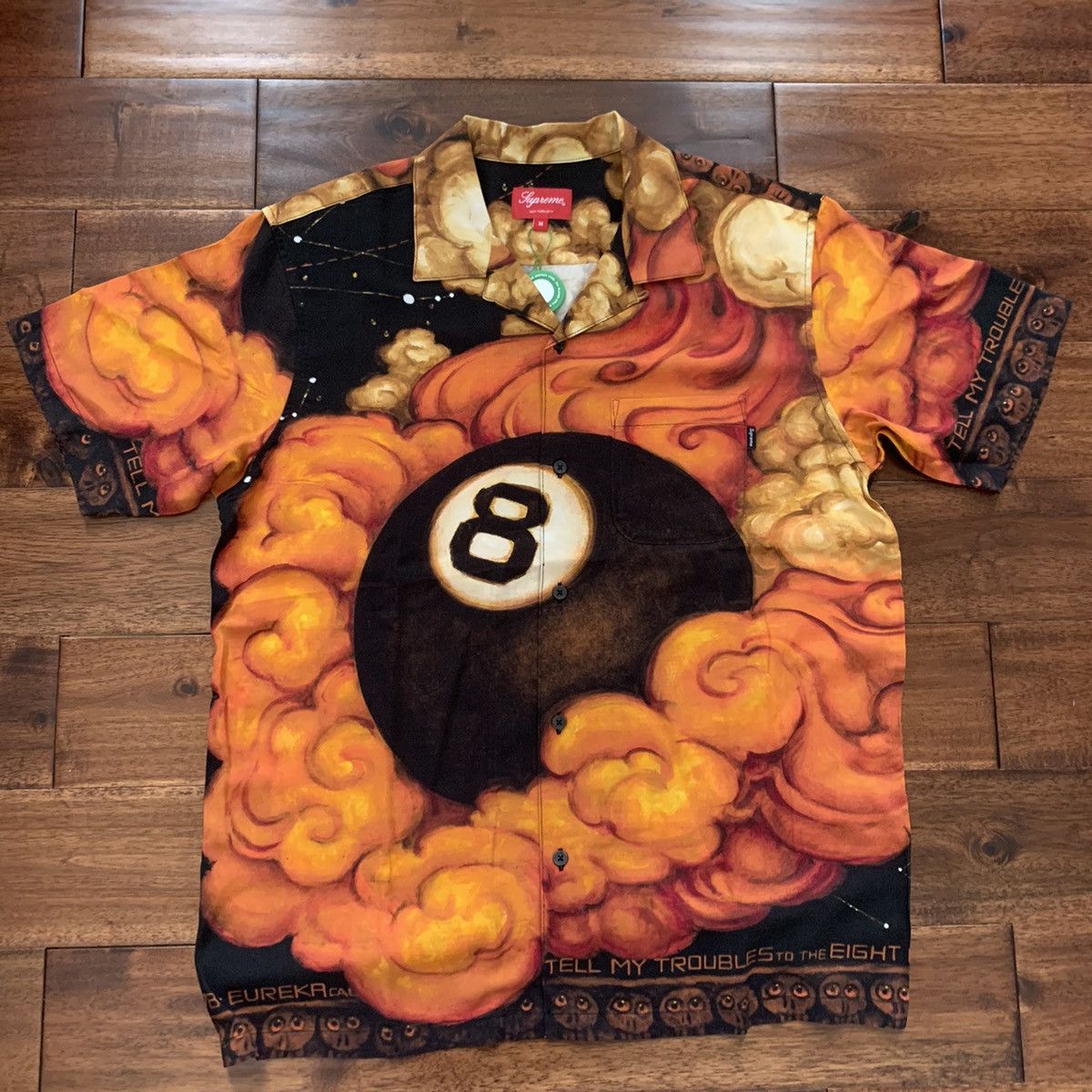 Supreme Supreme Martin Wong 8 ball rayon shirt medium fw19