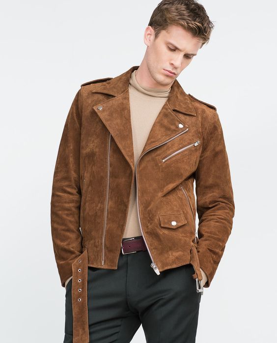 Zara suede leather clearance jacket