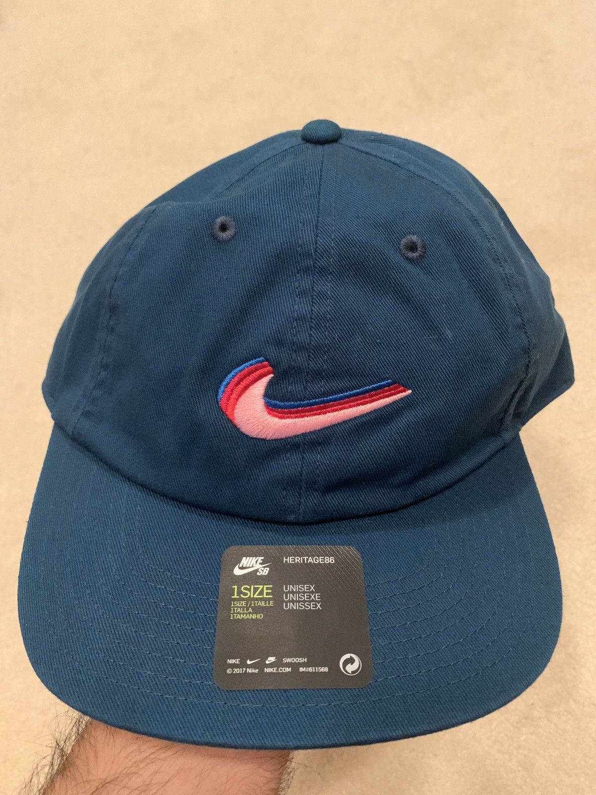 Nike Parra Nike SB x Parra Heritage86 Cap Hat Midnight Turquoise Pink Grailed