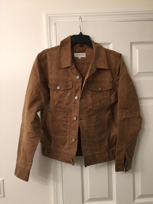 Gustin Trucker Wax Jacket Tan | Grailed