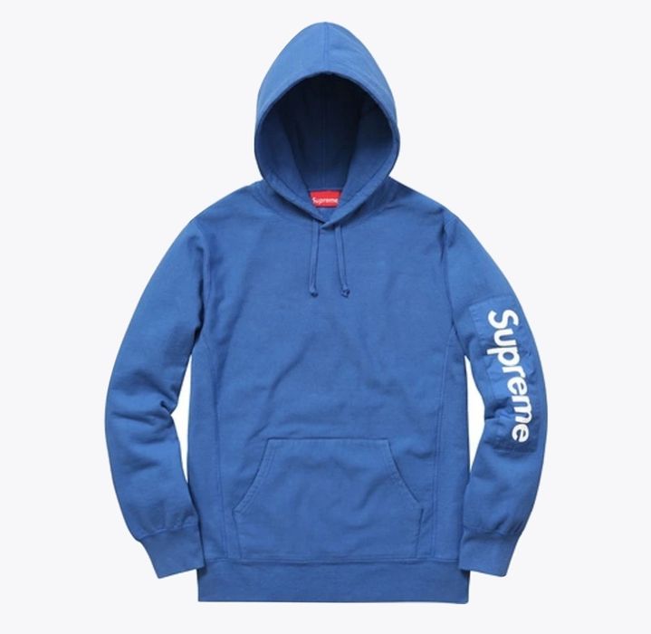 Supreme supreme sleeve patch hooded sweatshirt royal | Grailed