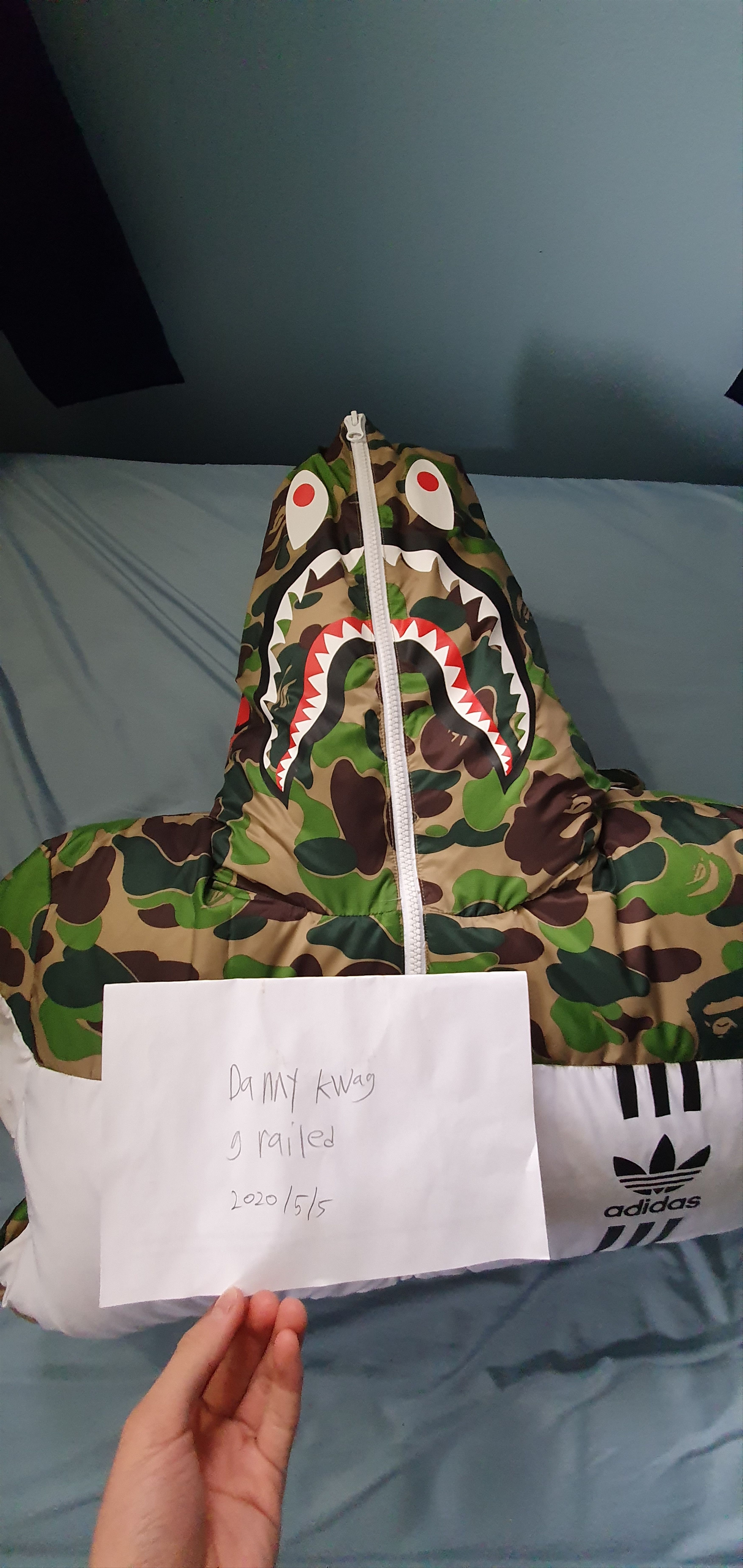 Adidas × Bape Adidas ABC Camo Firebird Shark Puffer Jacket Size US M / EU 48-50 / 2 - 1 Thumbnail
