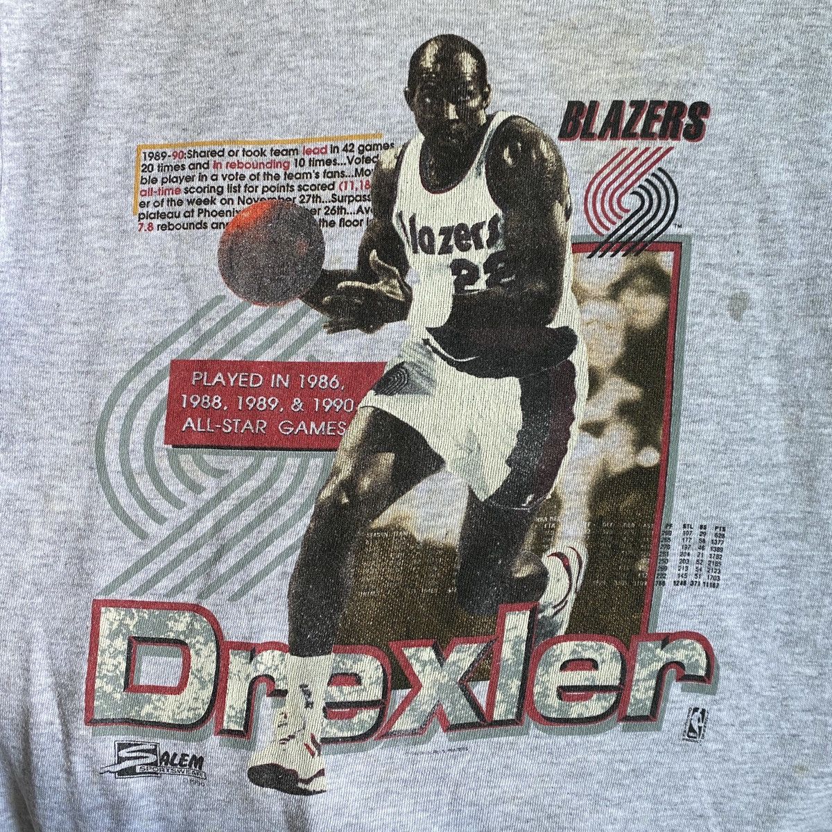 NBA Vintage 1990 Salem Portland Blazer Clyde Drexler sweatshirt Size US M / EU 48-50 / 2 - 1 Thumbnail