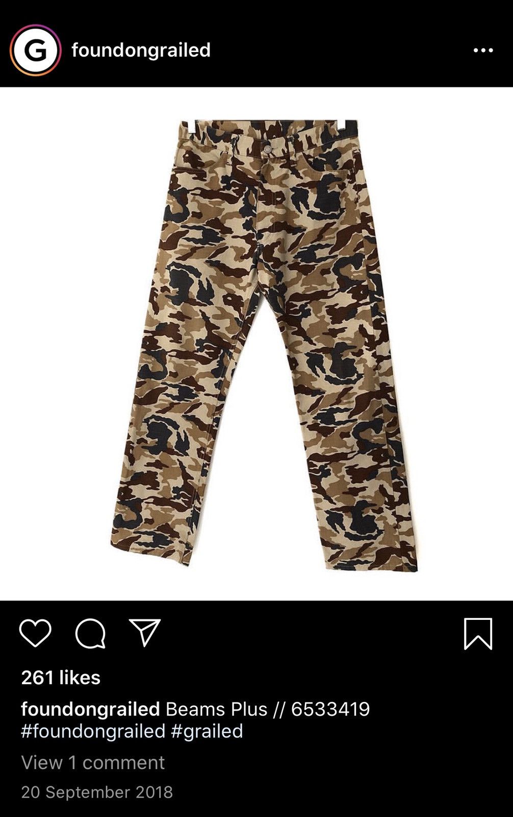 Beams Plus OG Beams Plus 🇯🇵 Tiger Striped Camouflage Denim Size US 29 - 1 Thumbnail