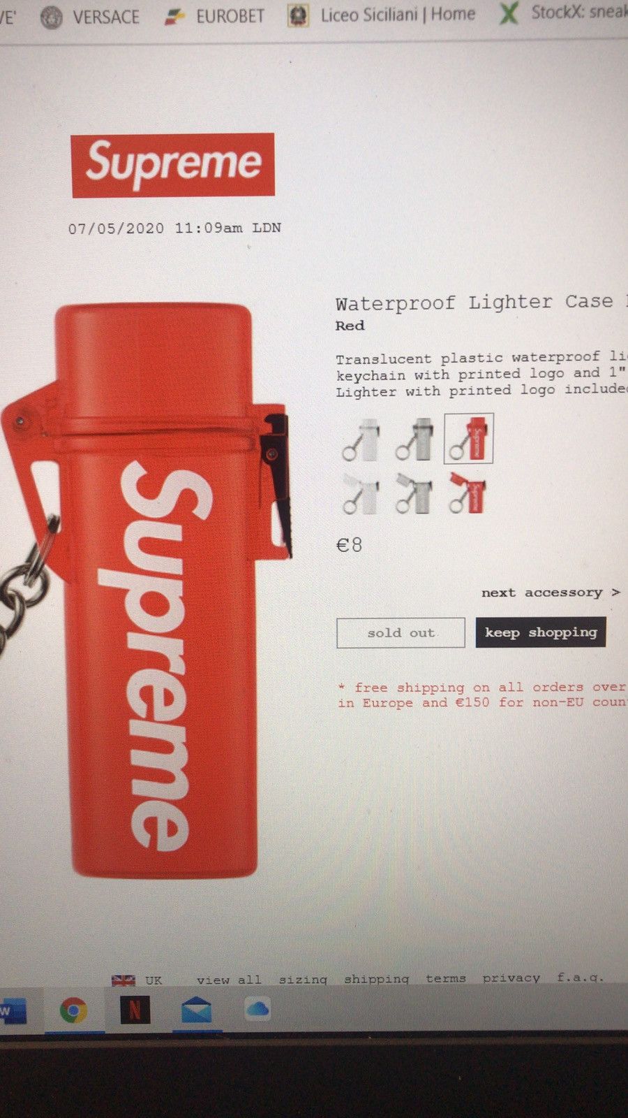 Supreme Supreme Waterproof Lighter Case Keychain Red | Grailed