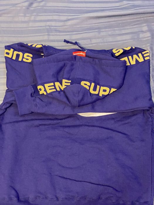 Supreme Supreme Metallic Rib Hooded Sweatshirt Dark Royal | Grailed