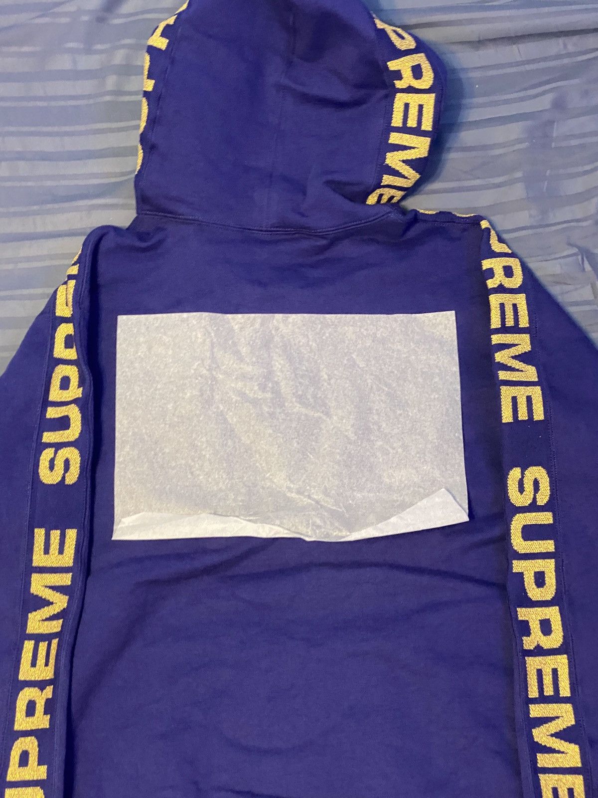 Supreme Metallic Rib Hooded Sweatshirt Dark Royal Tops