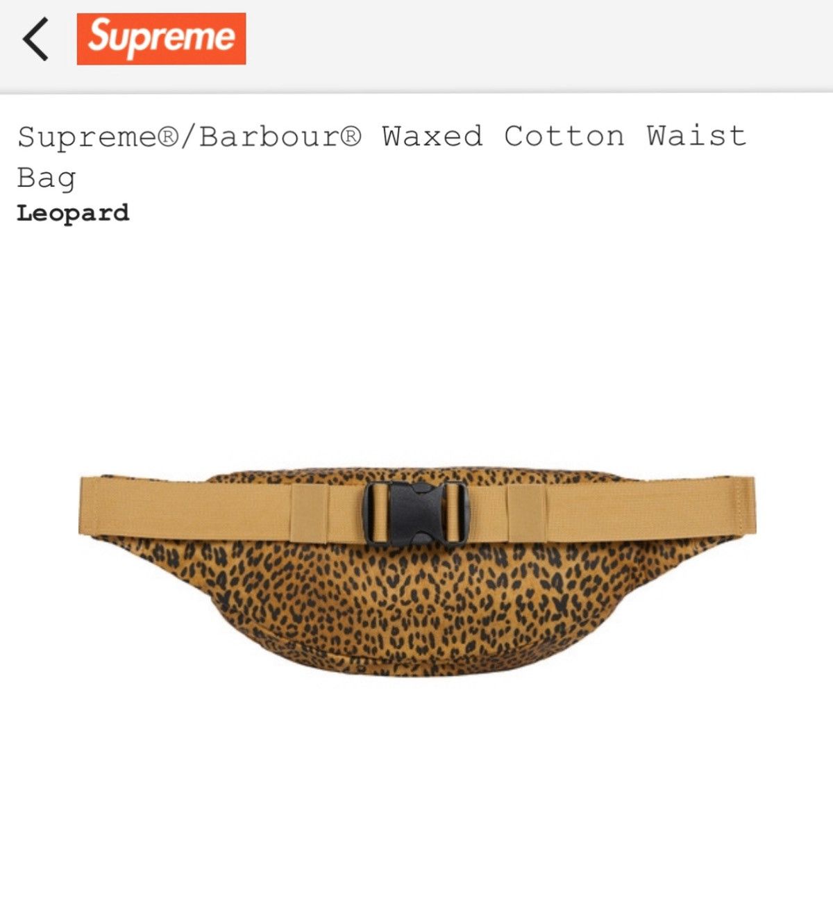 Supreme Supreme Barbour Waxed Cotton Waist Bag | Grailed