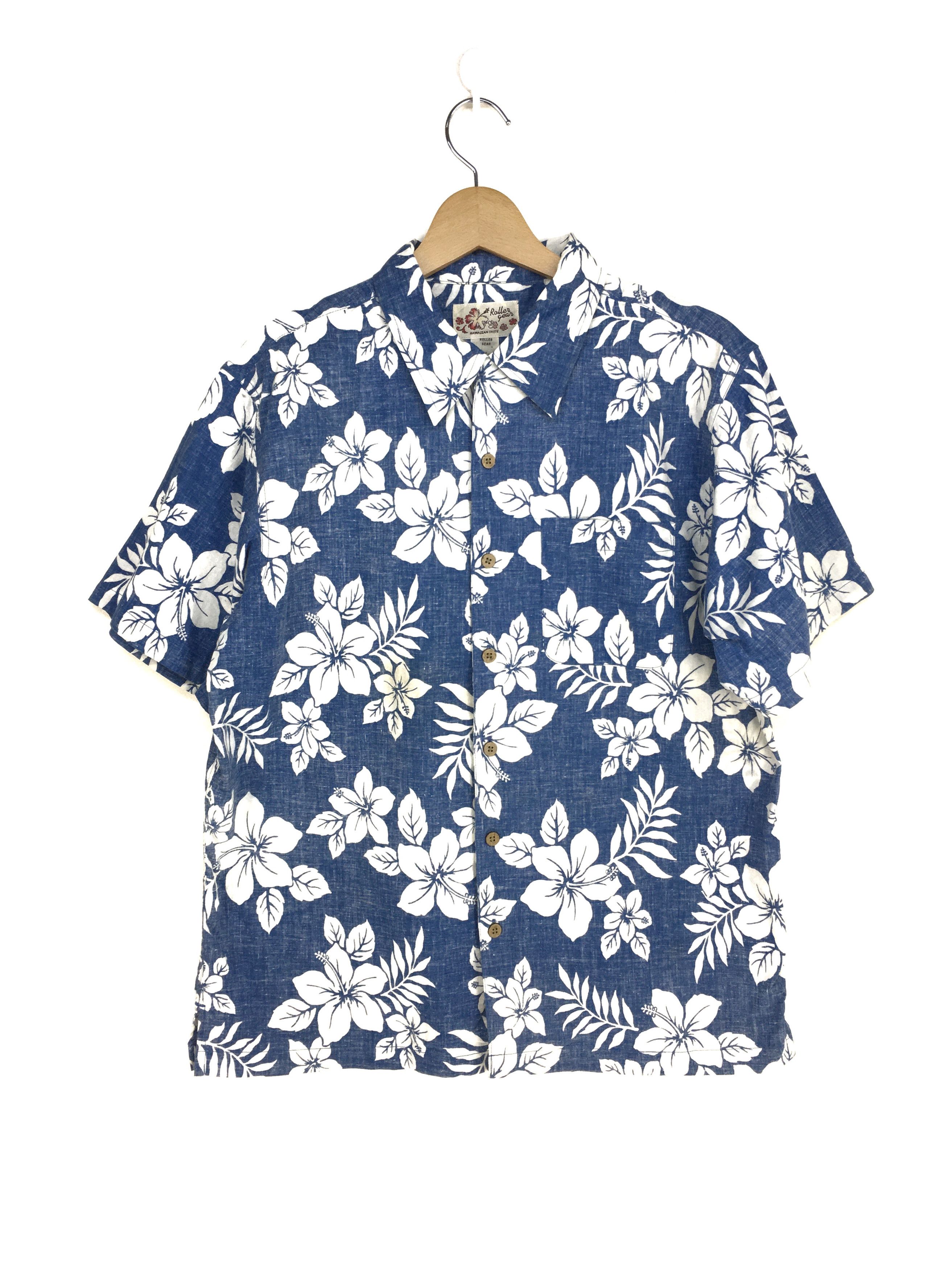 Vintage Vintage ROLLER GEAR Reverse Print Floral Hawaiian Shirt Size US M / EU 48-50 / 2 - 1 Thumbnail