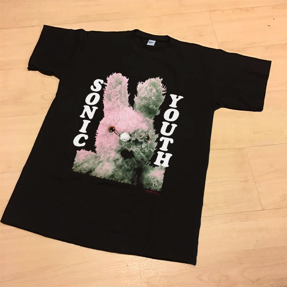 SONIC YOUTH BLACK T SHIRT XL GRACIAS 1992 Bunny